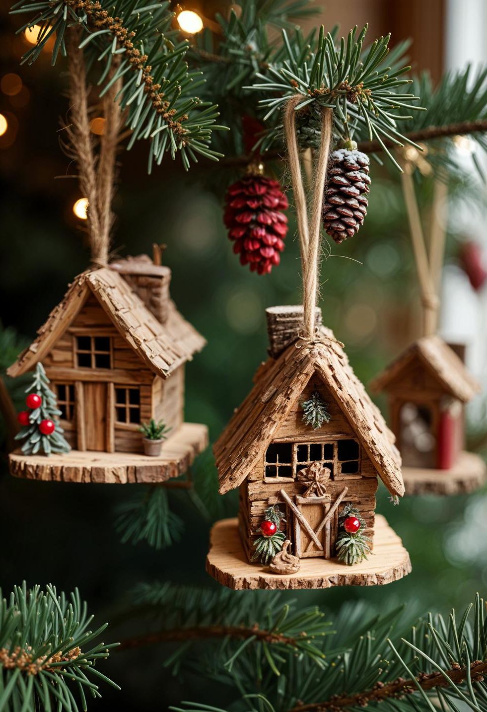 21 Cozy Mountain Lodge Christmas Decor Ideas 4 1. Woodland Christmas Tree Decor Essentials-1