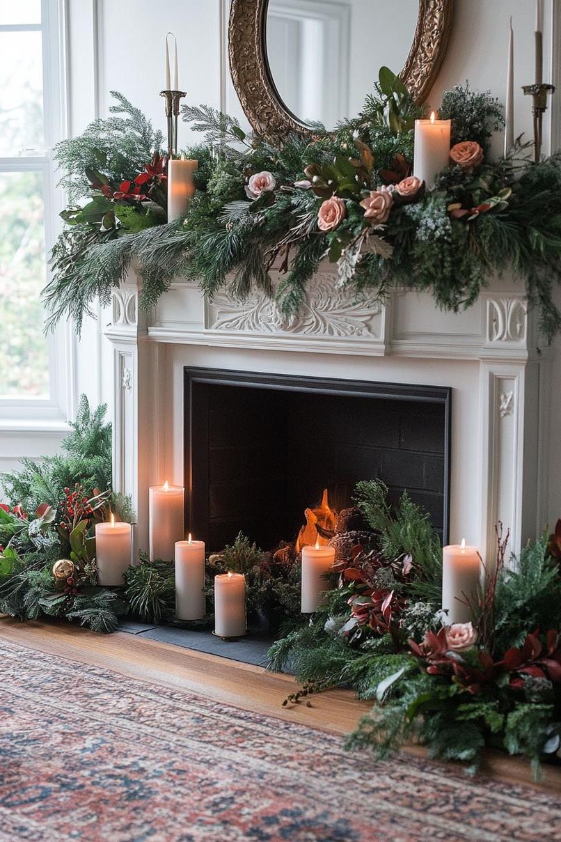 10. Festive Mantle Greenery Accents-3