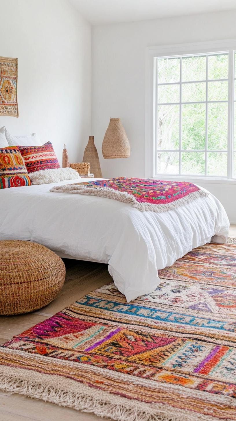 5. Layered Boho Rugs with Tribal Patterns-0