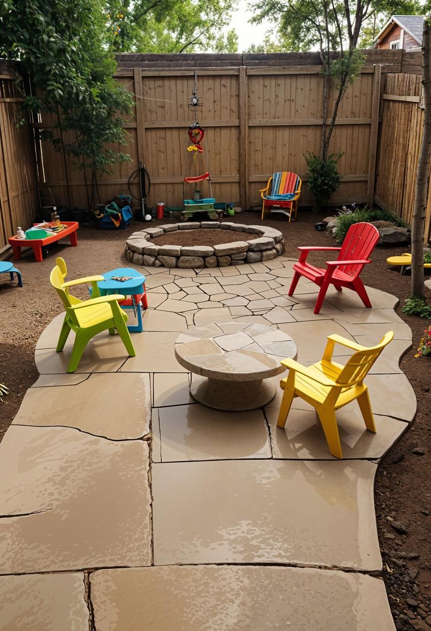 21 Small Flagstone Patio Ideas You’ll Love 56 20. Kid-Friendly Flagstone Patio Play Area-1