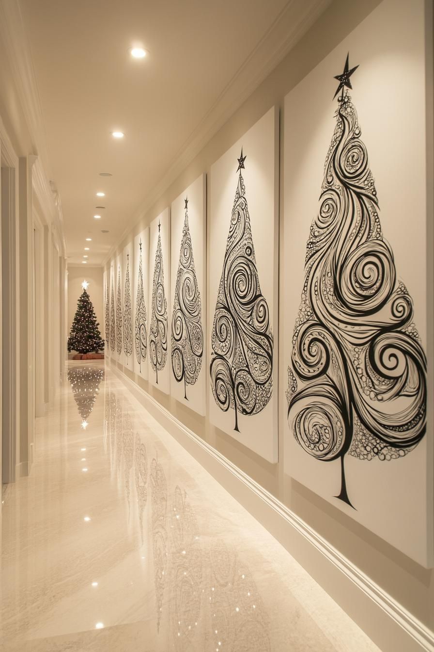 19 Elegant Black and White Christmas Decor Ideas 22 8. Monochrome Christmas Tree Designs-2