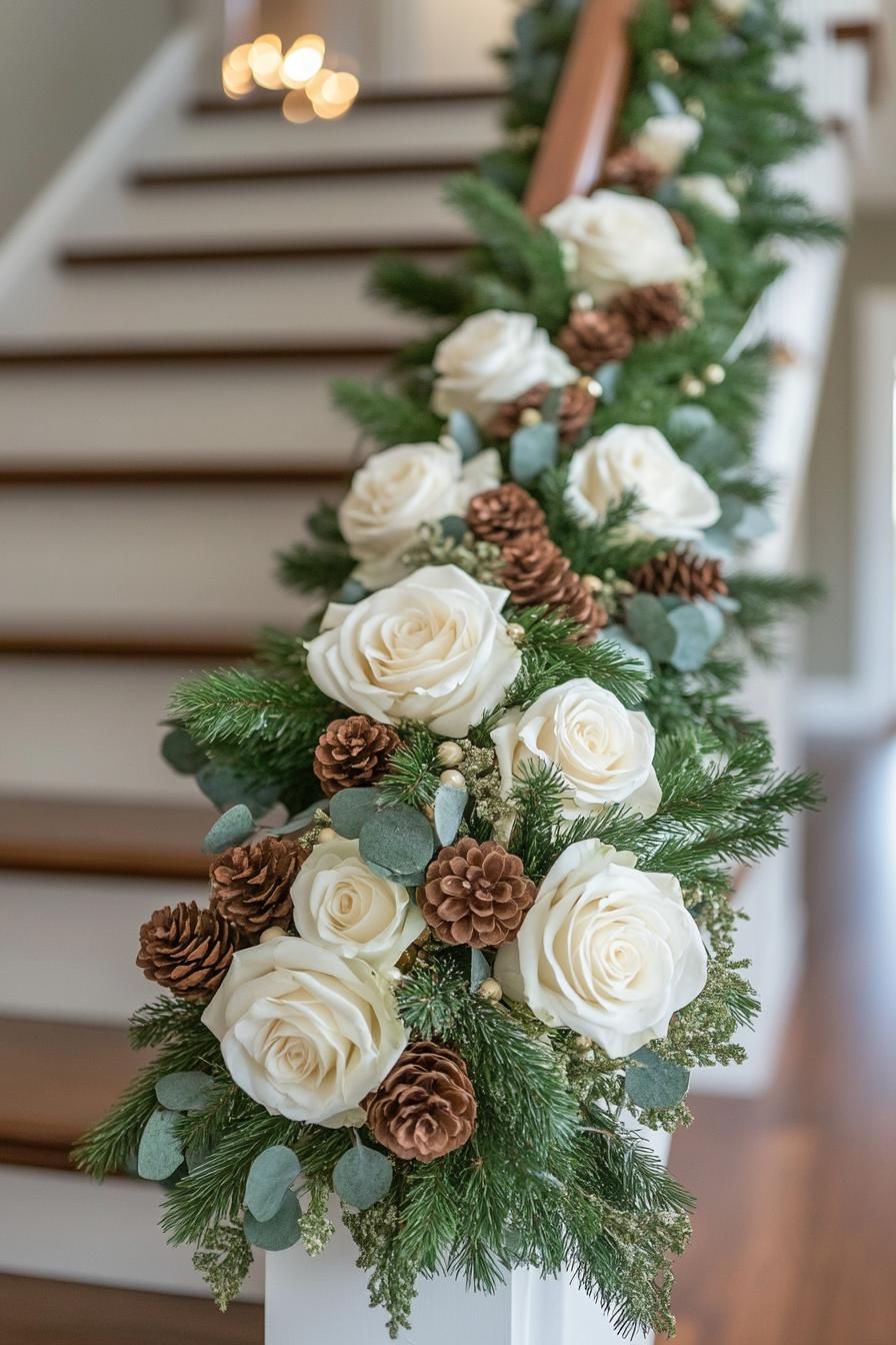 15 Modern Christmas Decor Ideas For 2025 35 14. Chic Festive Floral Garland Ideas-1