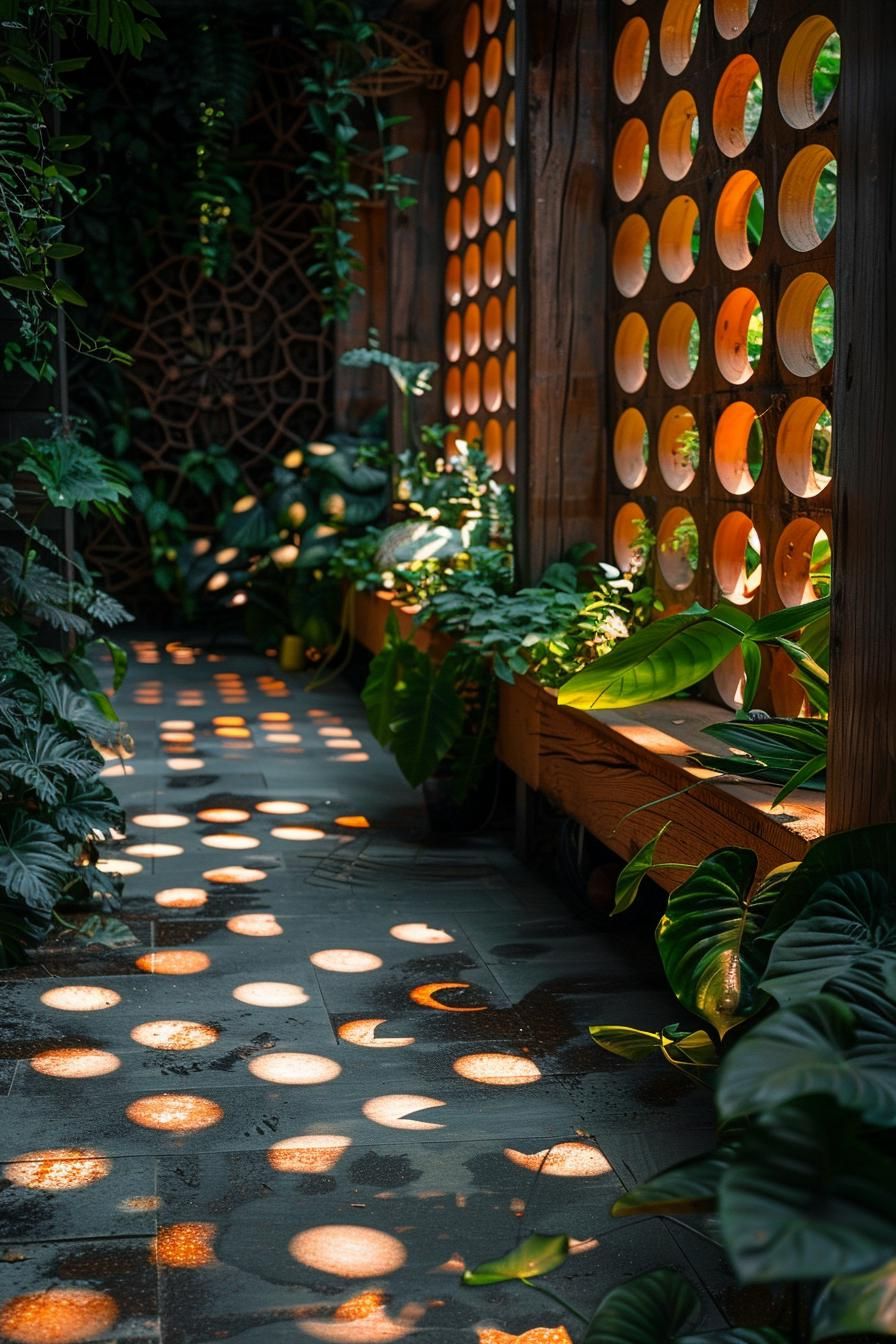 31 Creative Garden Art Ideas for A Stunning Outdoor Oasis 37 26. Sunlight-Catching Wooden Suncatcher-0