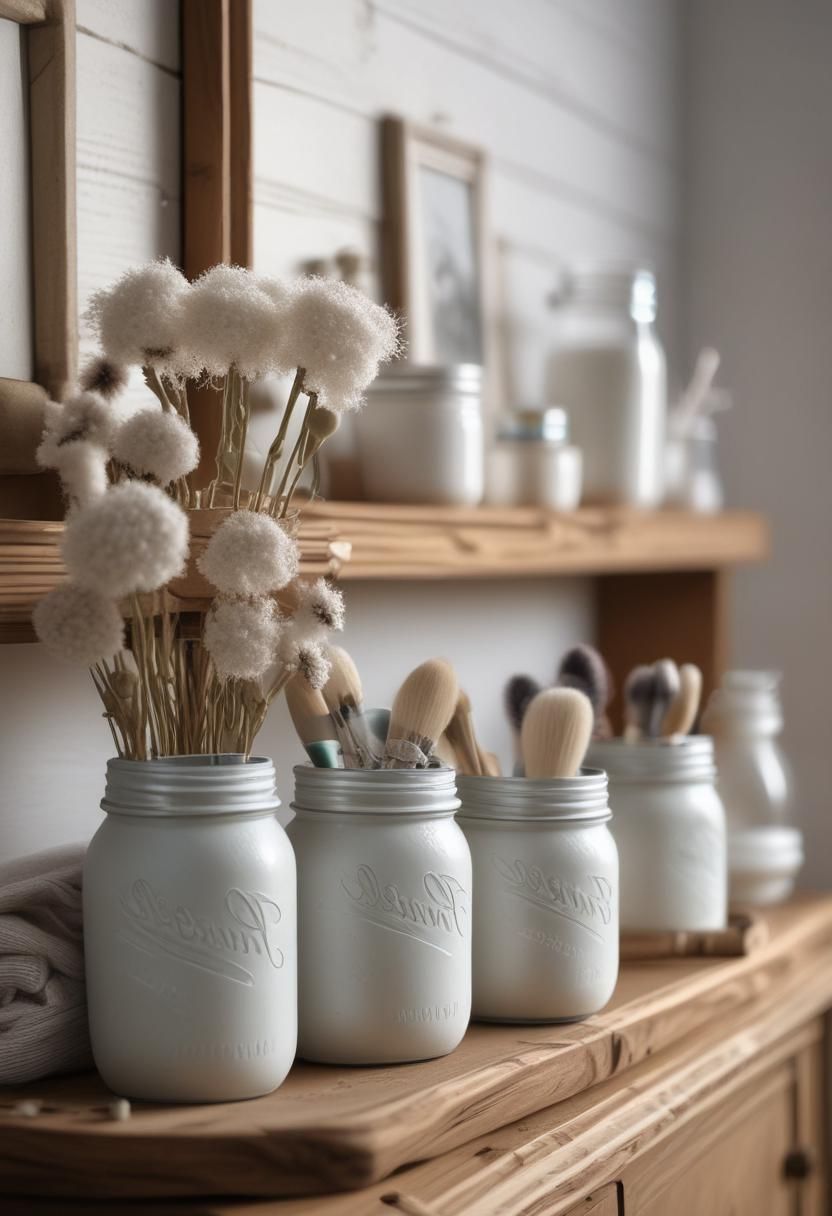 23. Chalk-Painted Mason Jar Set-1