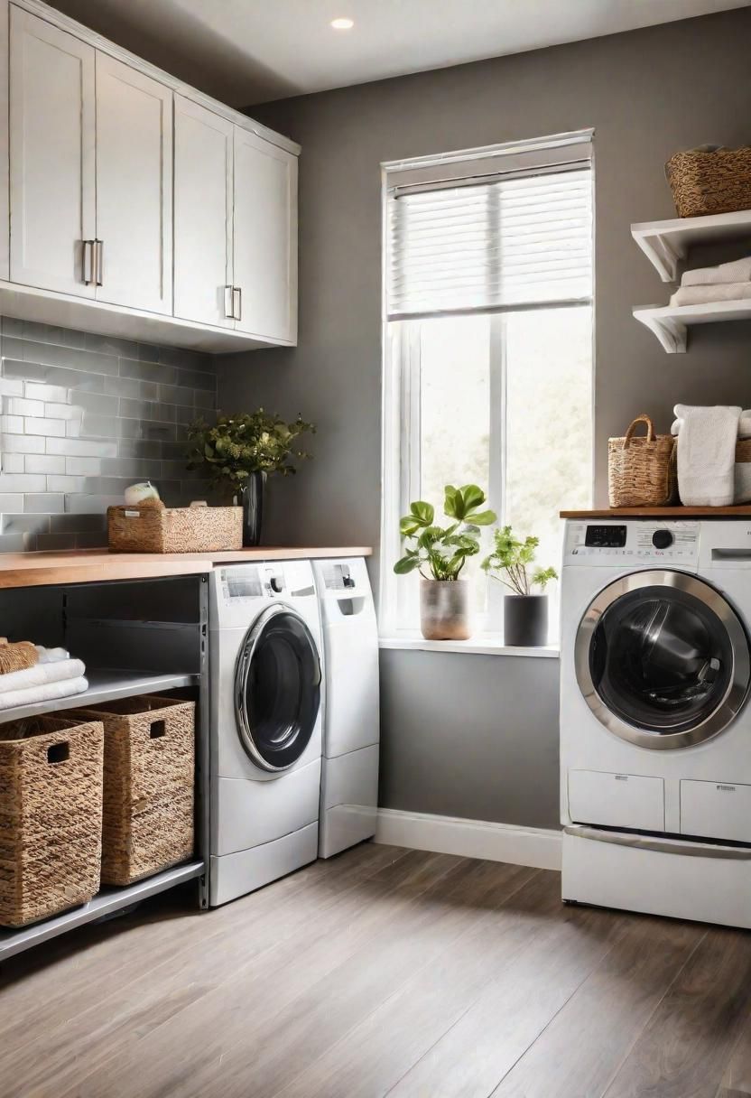 19 Space-Saving Small Laundry Room Ideas: Functional and Stylish 13 10. Laundry Pedestal with Sorting Drawers-0