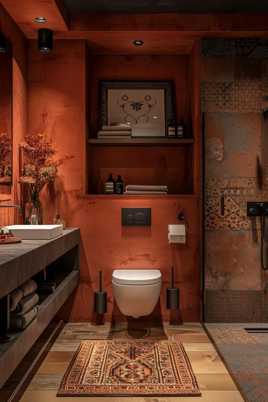 14. Earthy Terracotta Vibes: Transform Your Bathroom-2
