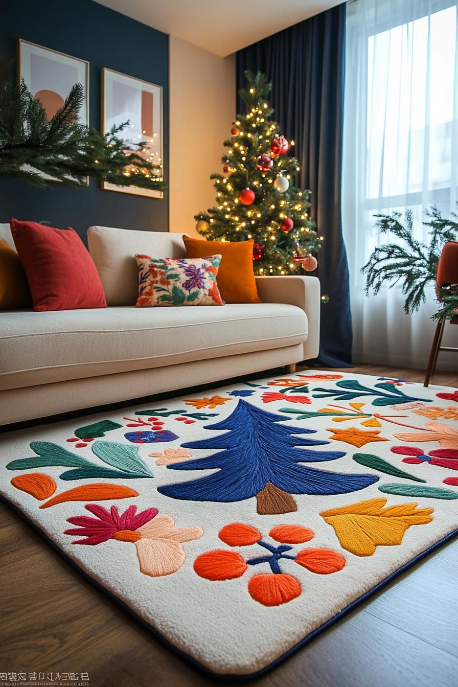 18. Festive Holiday Throw Rug Ideas-2