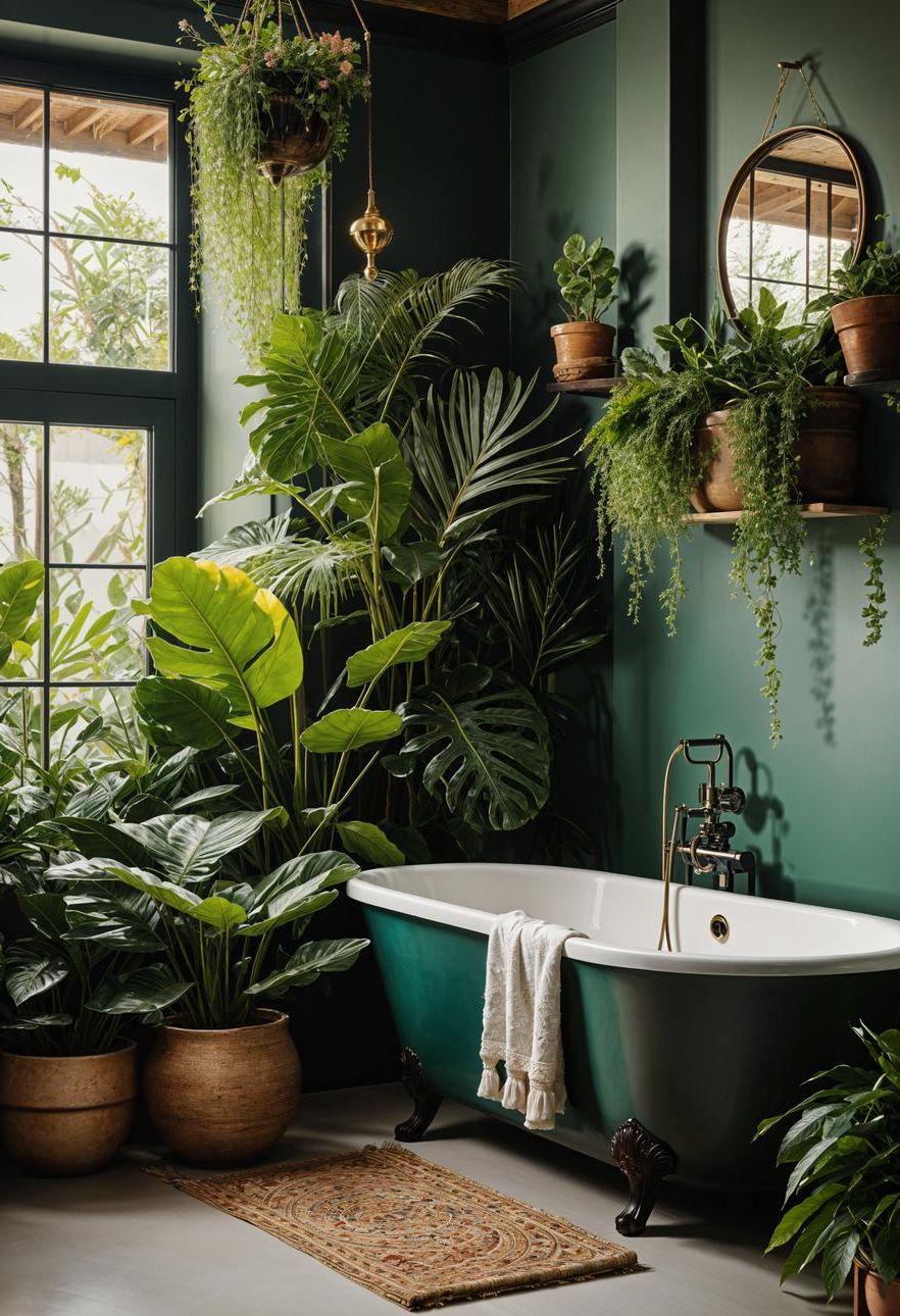 22. Relaxing Bathtub Tray with Plants-2