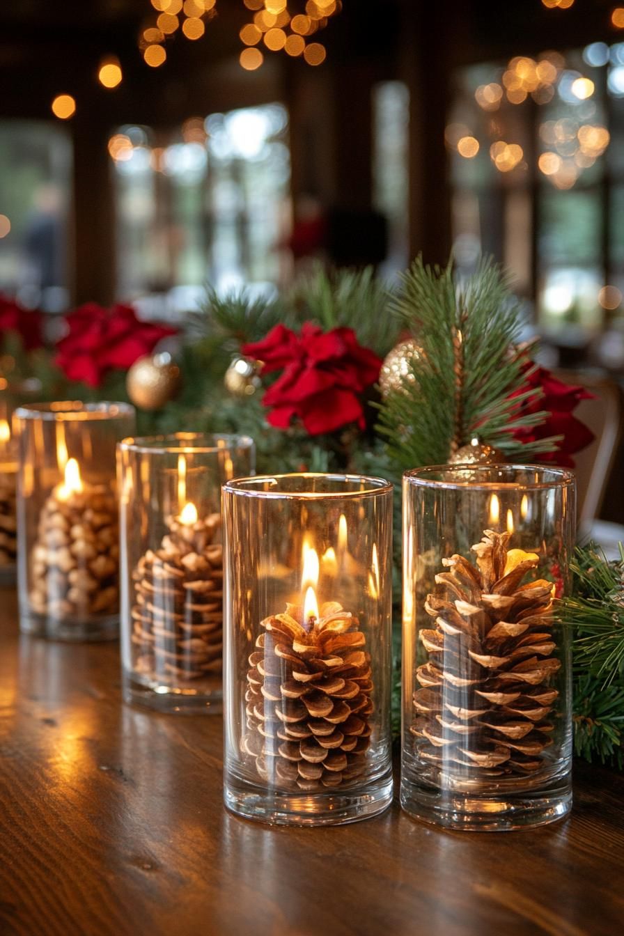 4. Festive Pine Cone Candle Centerpieces-2