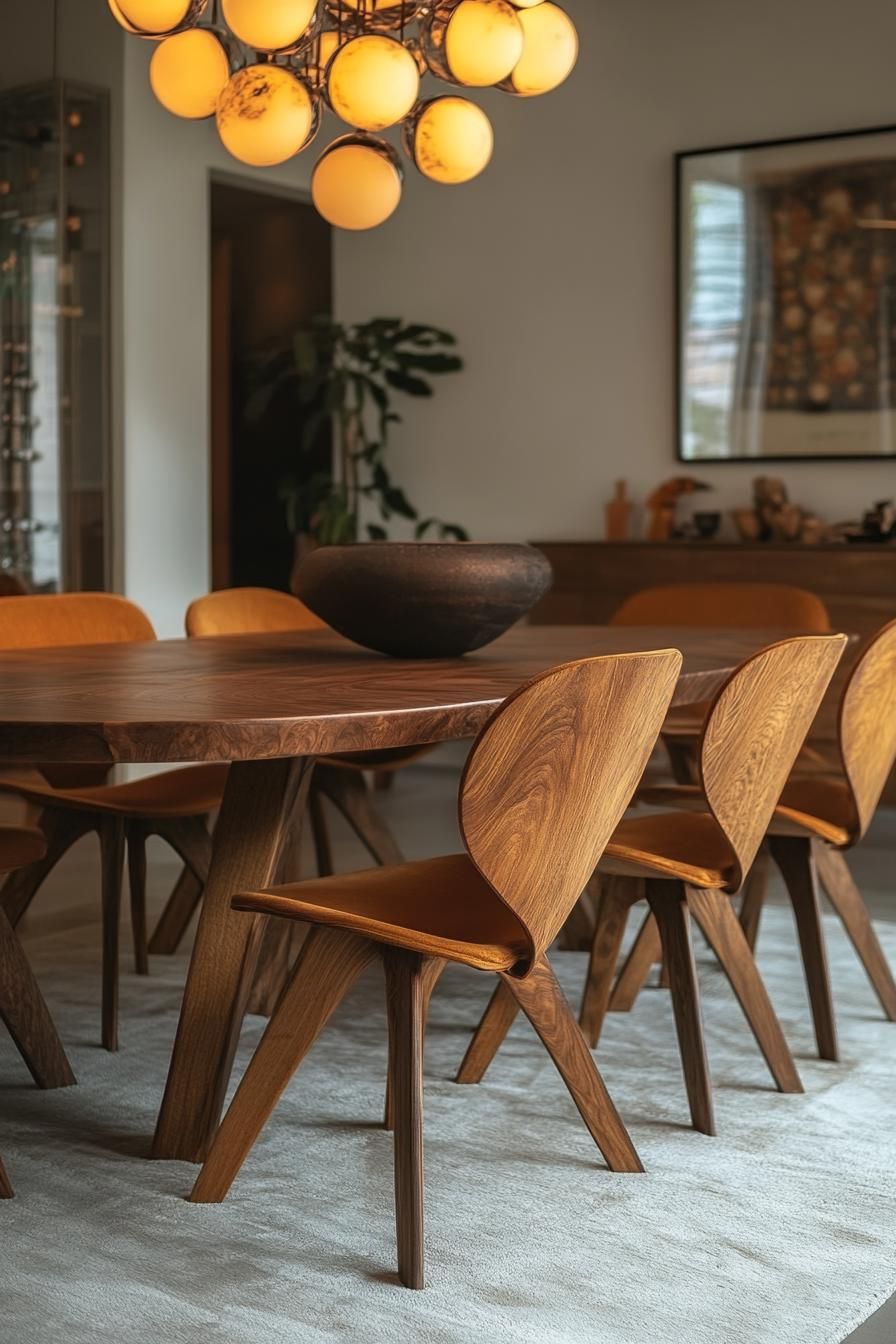 23 Stunning Mid-Century Modern Dining Tables You’ll Adore 16 6. Elegant Wooden Chairs for Dining-1