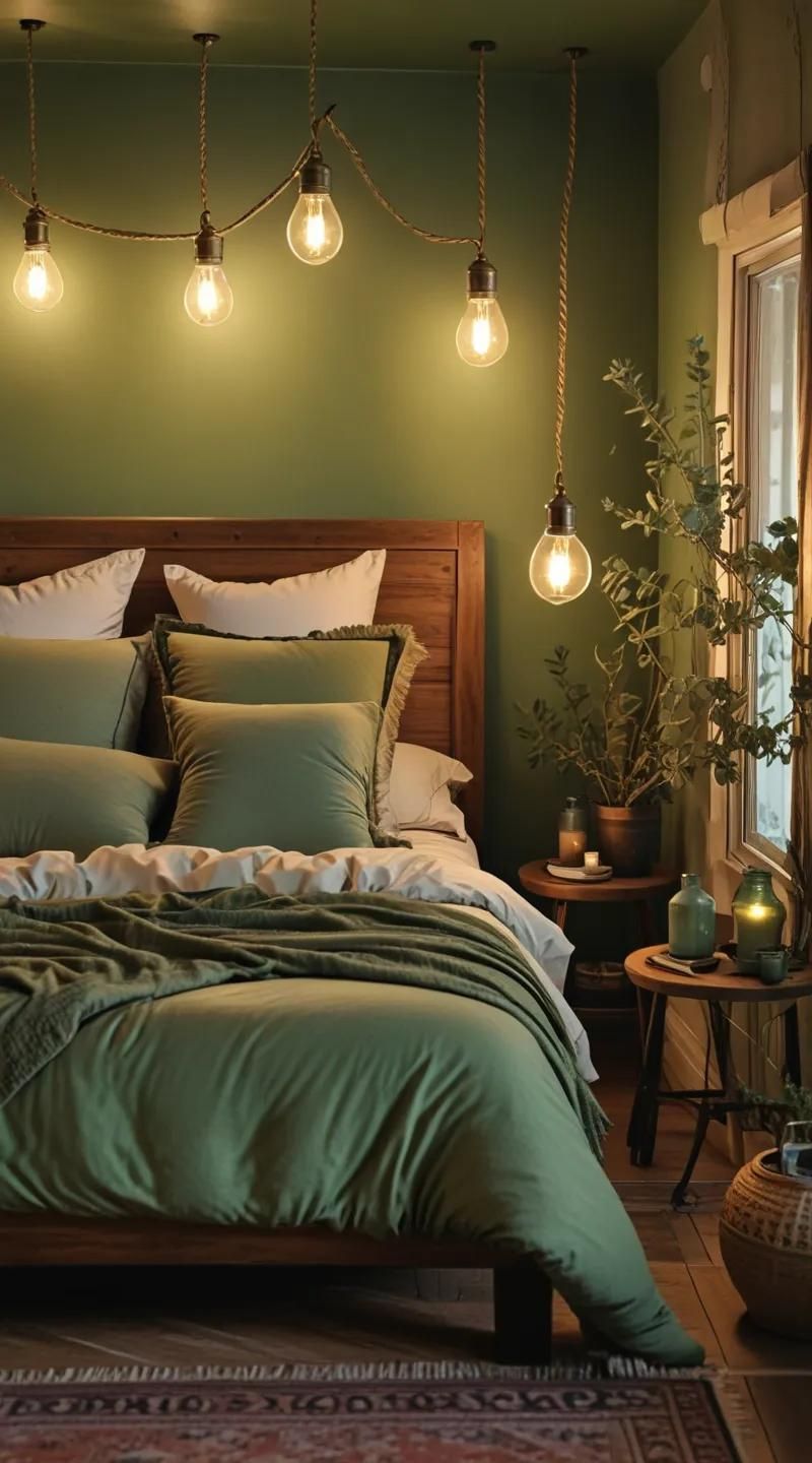 23. Mood Lighting: Use sage-hued glass lamps or lanterns to cast a soft, ambient glow-3