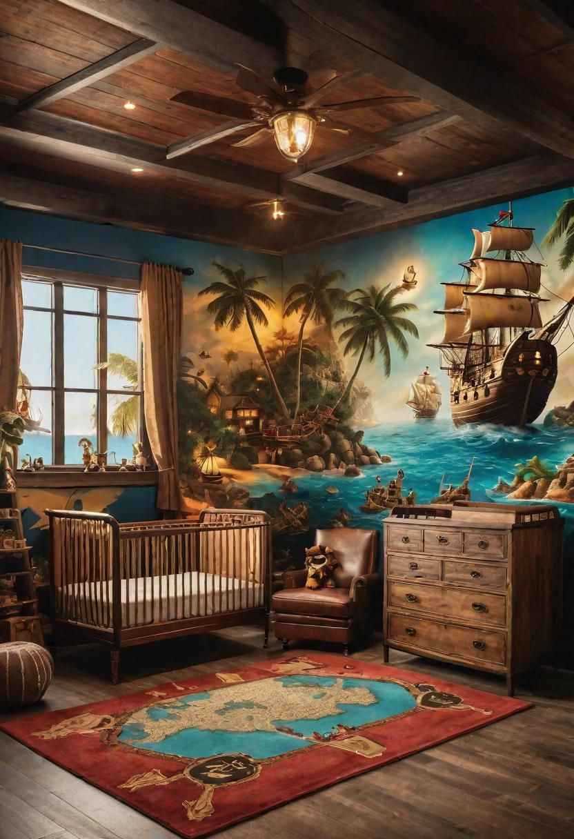 61 Dreamy Nursery Room Inspirations: From Cozy Corners to Whimsical Themes 45 27. Pirate Nursery Room Inspiration-0