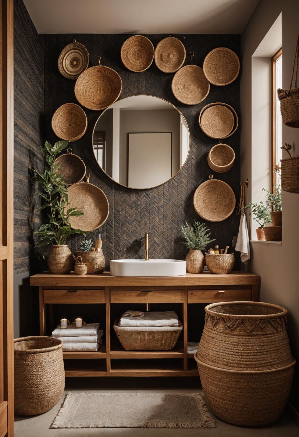 10. Boho Bathroom Basket Wall Art-1