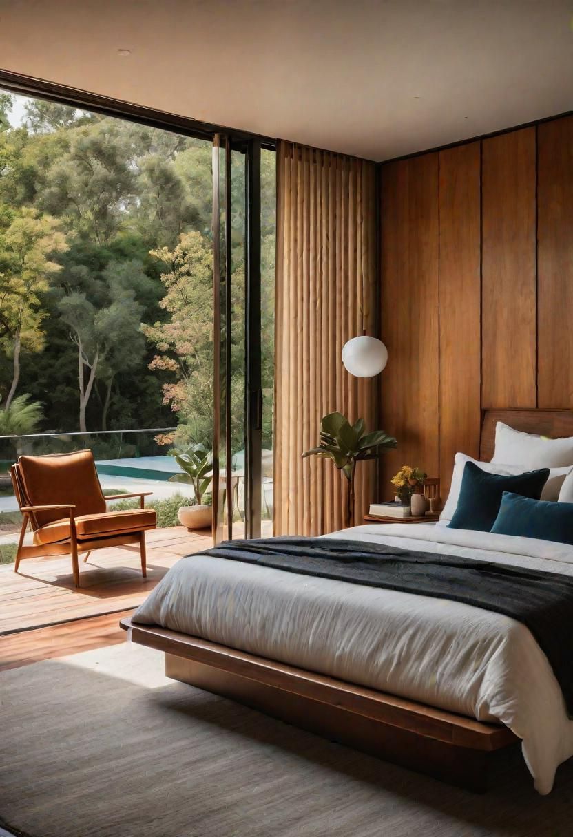 41 Mid Century Modern Bedrooms: Retro Chic for Timeless Elegance 36 31. Sliding Door Connection in Bedroom-0