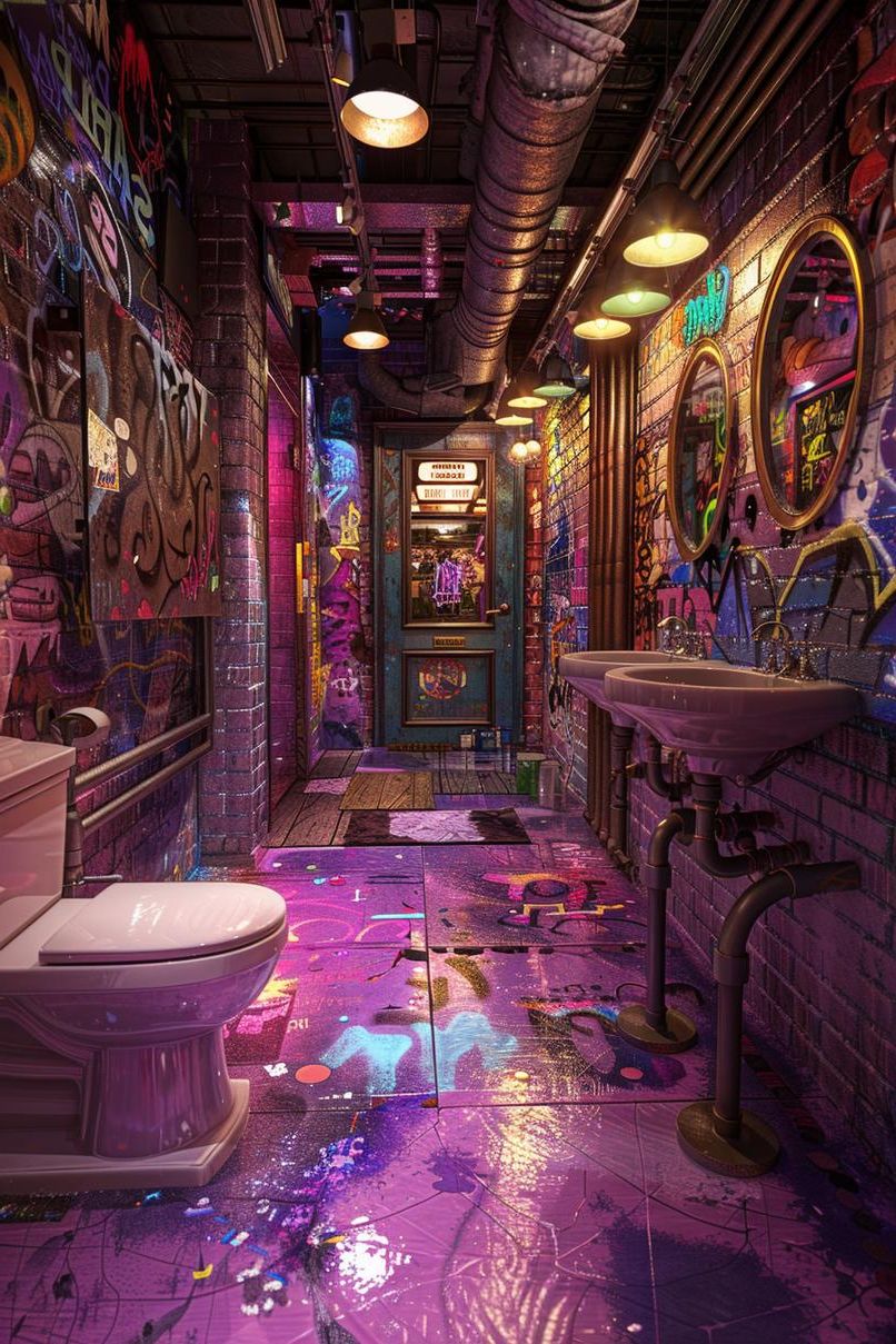 23 Dream Bathrooms to Inspire Your Creative Genius 34 19. Rebel Chic Bathroom Design-0