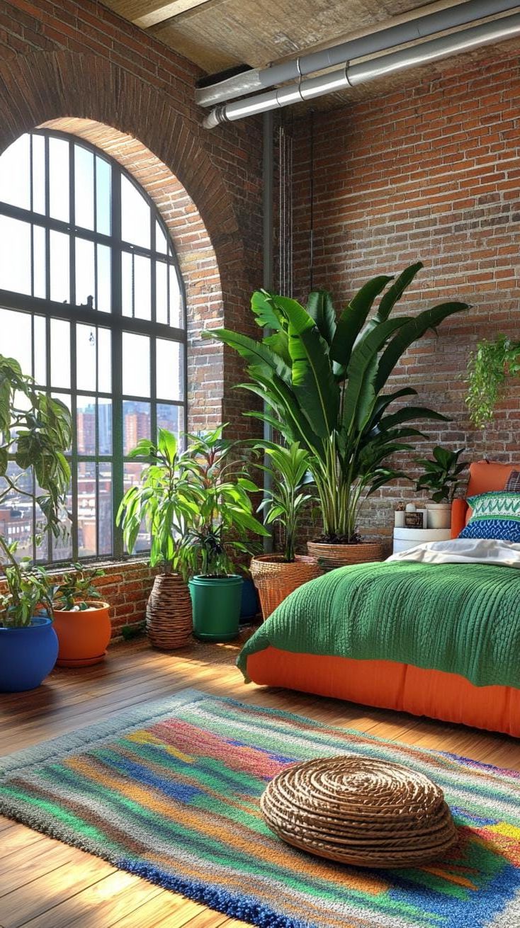 20 Gorgeous Loft Bedroom Ideas To Copy 34 10. Lush Urban Loft Oasis-1