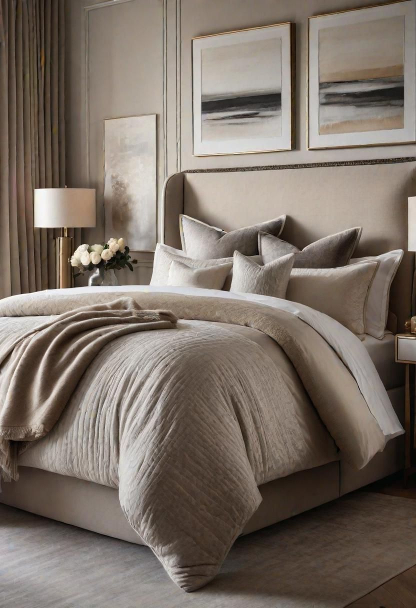 51 Neutral Bedroom Designs: Effortless Elegance for Peaceful Dreams 19 16. Neutral Luxe Layers Spotlight-0
