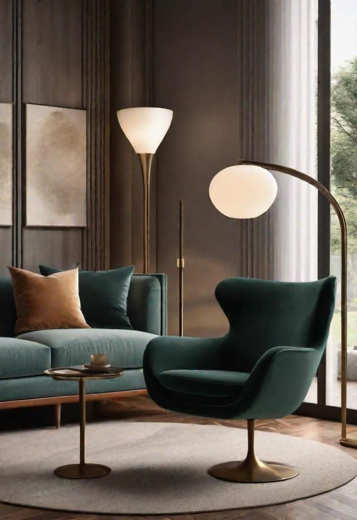 27 Beautiful Mid Century Modern Living Rooms 29 24. Arched Stem Floor Lamp-0