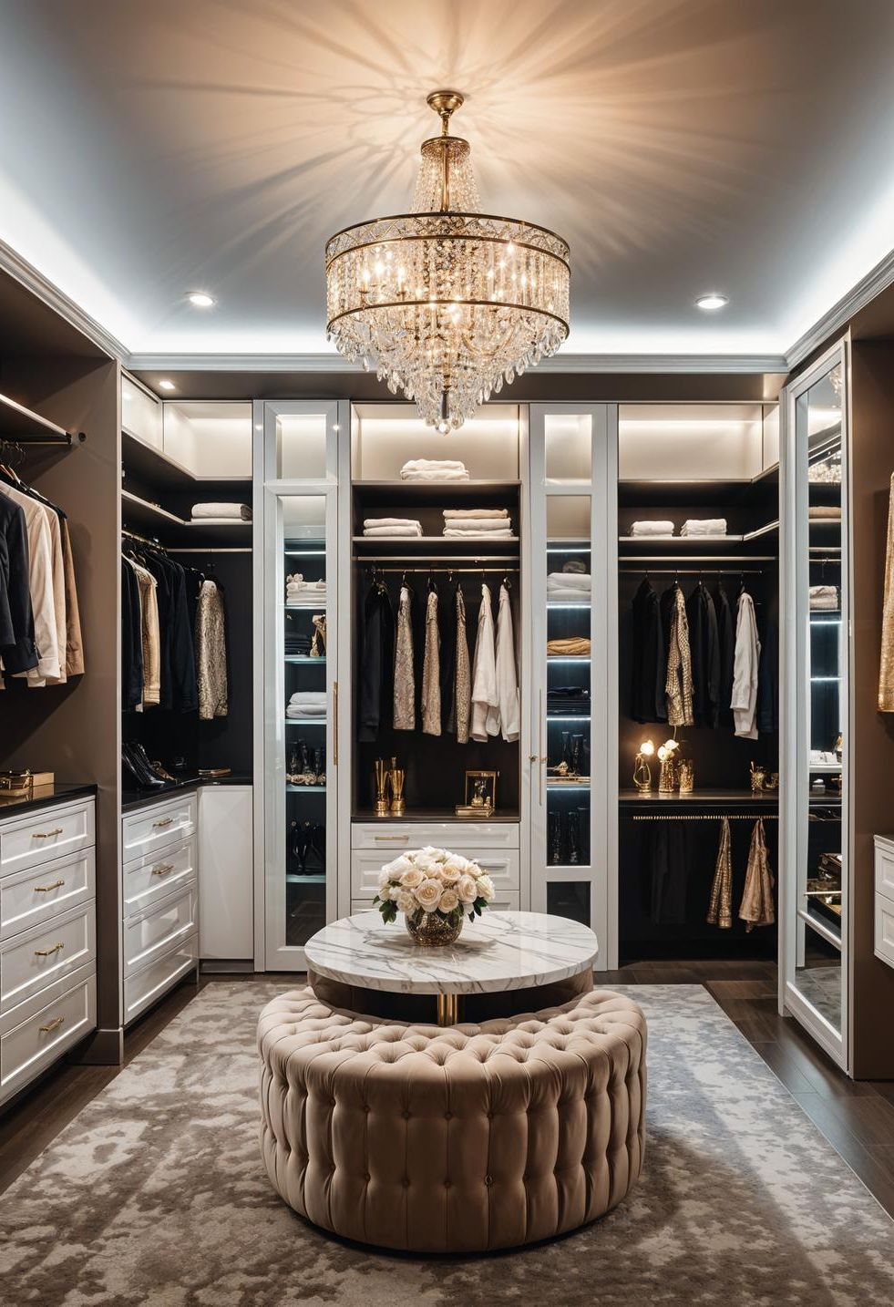27. Luxe Closet: Chandelier & Mirrors-0