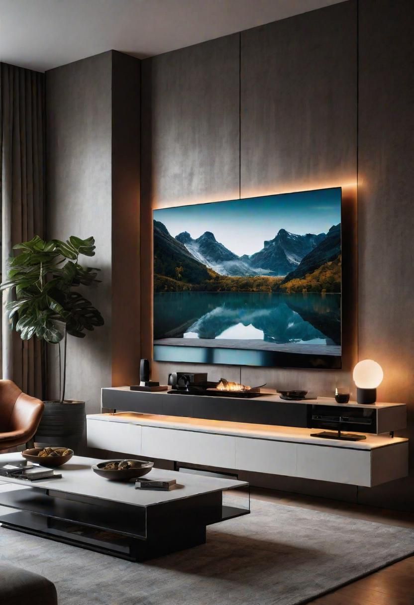 43 Modern Living Room Inspirations: Chic, Spacious, and Vibrant 7 5. Smart Tech Living Room Solutions-0