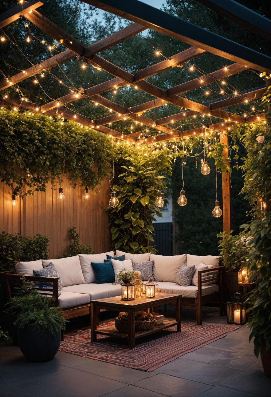 19 Unique Patio Roof Extension Ideas For A Stunning Backyard 5 1. Enchanting Fairy Light Canopy Ideas-2