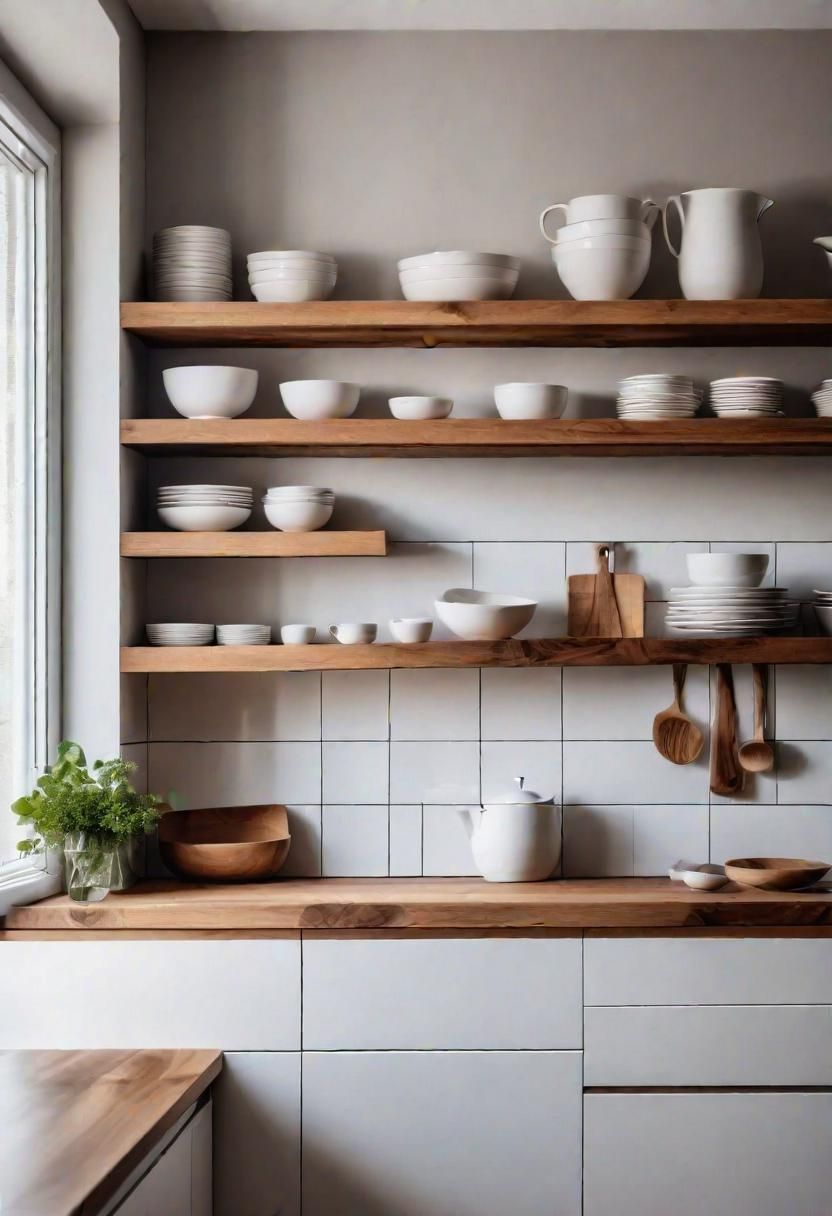 1. Minimalist Ceramic Display on Floating Shelves-0