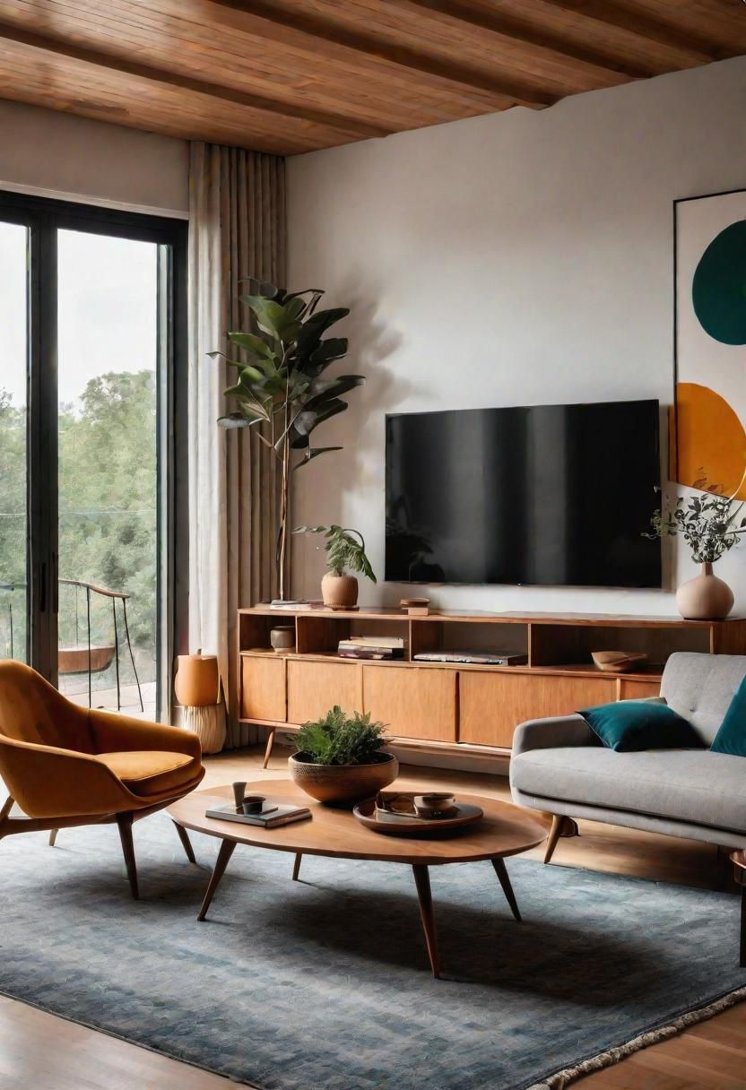 45 Warm & Inviting Cozy Living Room Ideas for Ultimate Relaxation 9 7. Chic Mid-Century Living Room-0