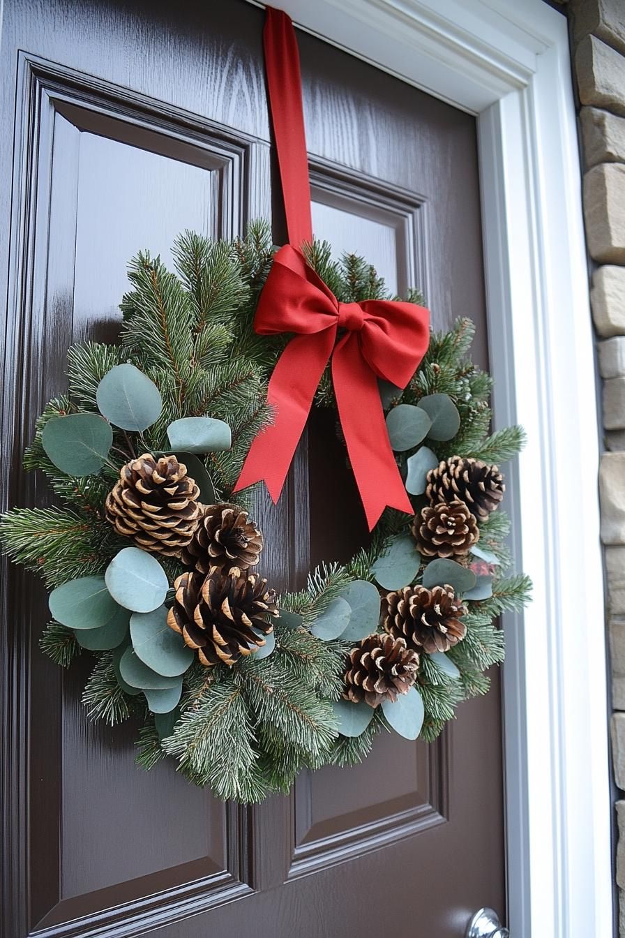 16 Unique Front Porch Christmas Decor Ideas for Holiday Season 6 2. Festive Doorway Garland Design-0