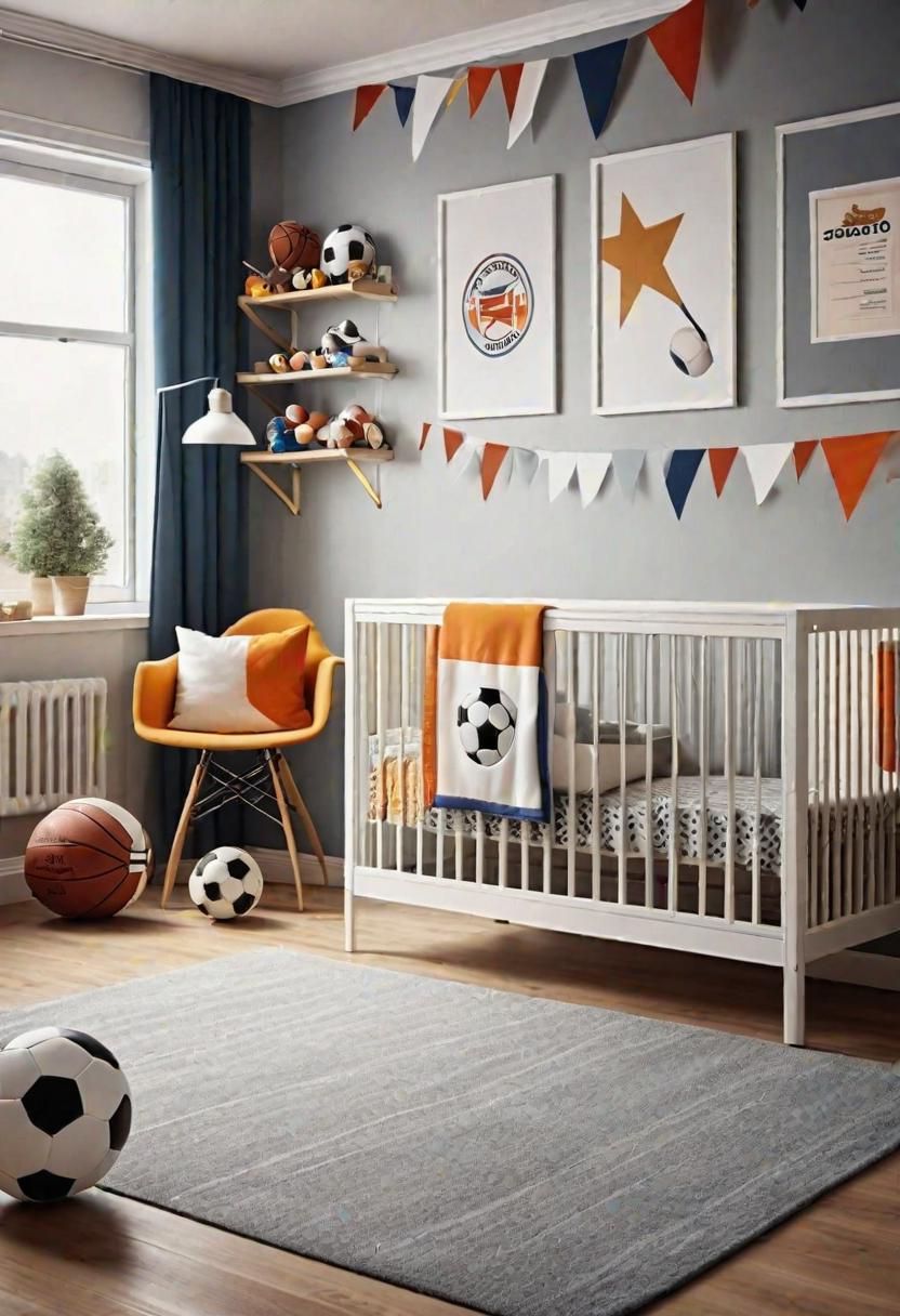 61 Dreamy Nursery Room Inspirations: From Cozy Corners to Whimsical Themes 80 57. Sports Star Stadium Nursery Design-0