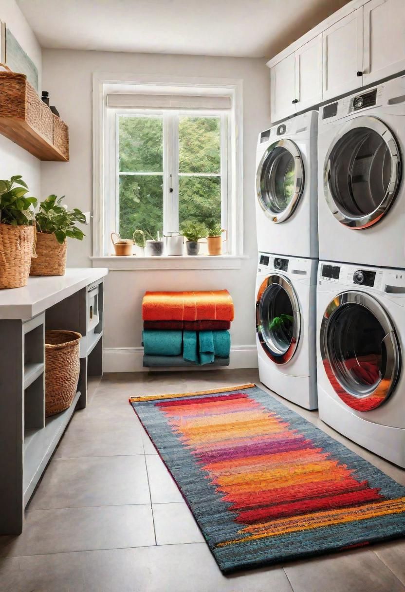 19 Space-Saving Small Laundry Room Ideas: Functional and Stylish 17 12. Vibrant Rugs for Small Spaces-0