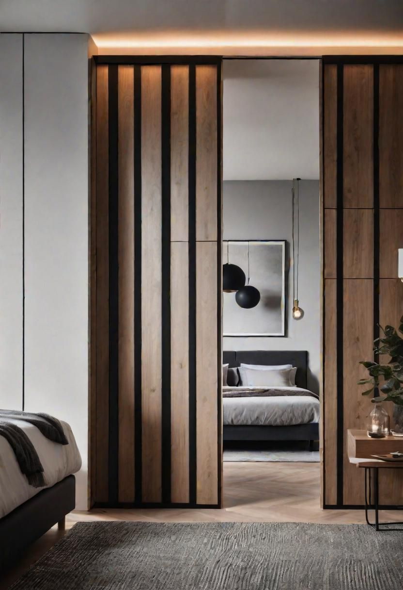 39 Modern Bedroom Designs: Where Comfort Meets Sleek Style 23 21. Sleek Room Dividers for Bedrooms-0