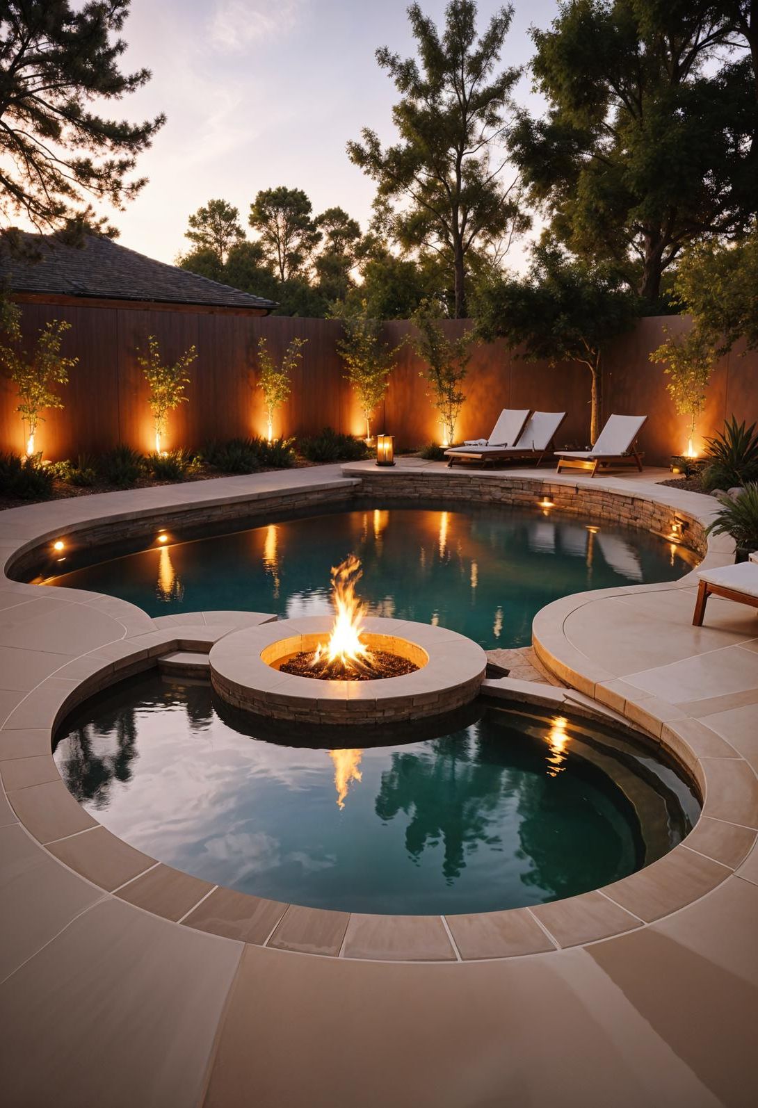 15 Modern Pool Designs Transforming Your Backyard 36 13. Fire Pit Plunge Pool Design-2