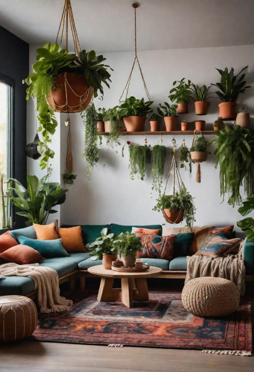 43 Modern Living Room Inspirations: Chic, Spacious, and Vibrant 4 2. Boho Living Room Corner Ideas-0