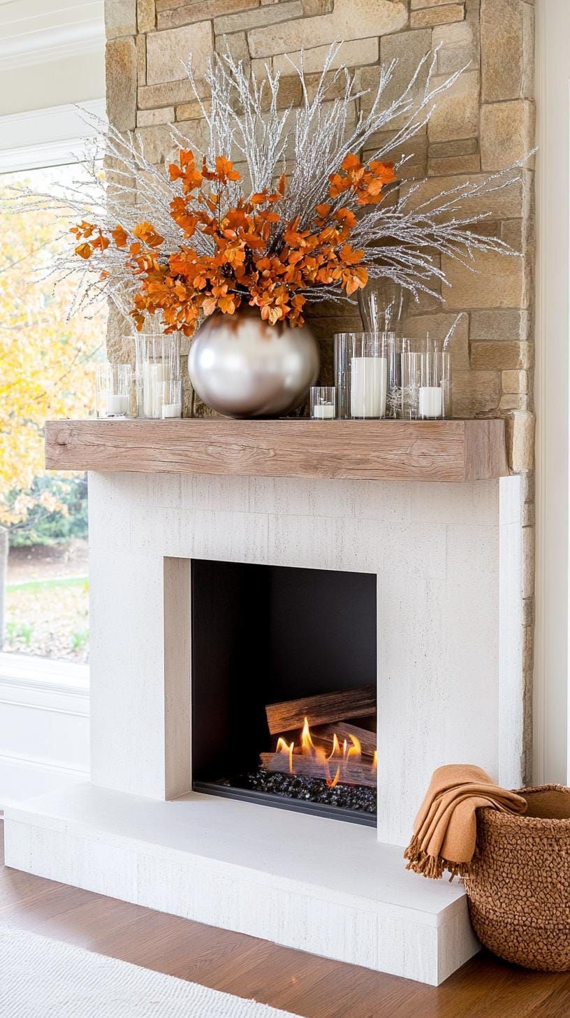 19 Best Winter Mantle Decor Ideas To Cozy Up Your Home In 2025 17 5. Sparkling Winter Mantle Decor Ideas-2