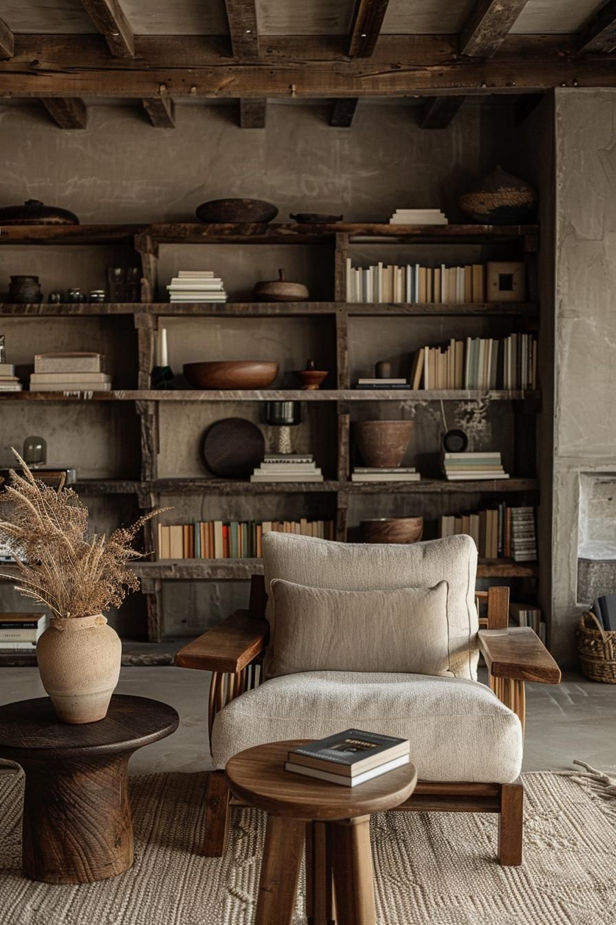 9. Sleek Dark Wood Shelving-1