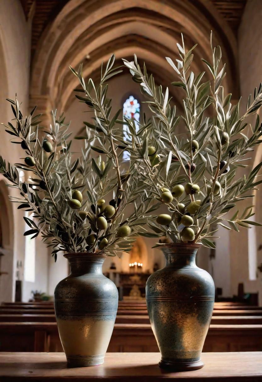 12 Divine Easter Decorations for the Church: Sacred Beauty and Grace 19 11. Olive Branch Church Decorations-0