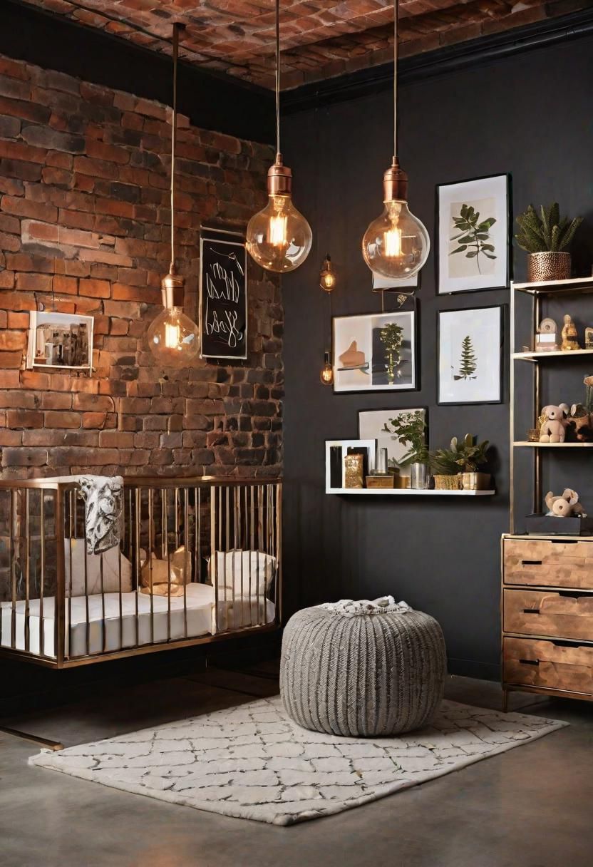 61 Dreamy Nursery Room Inspirations: From Cozy Corners to Whimsical Themes 42 25. Industrial Loft Nursery Inspiration-0