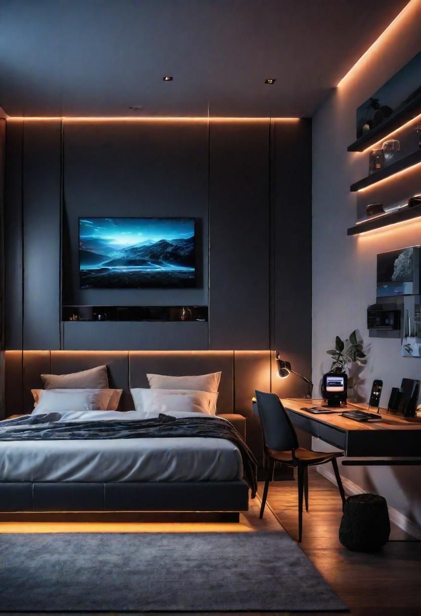 23. Modern Tech-Savvy Bedroom-0