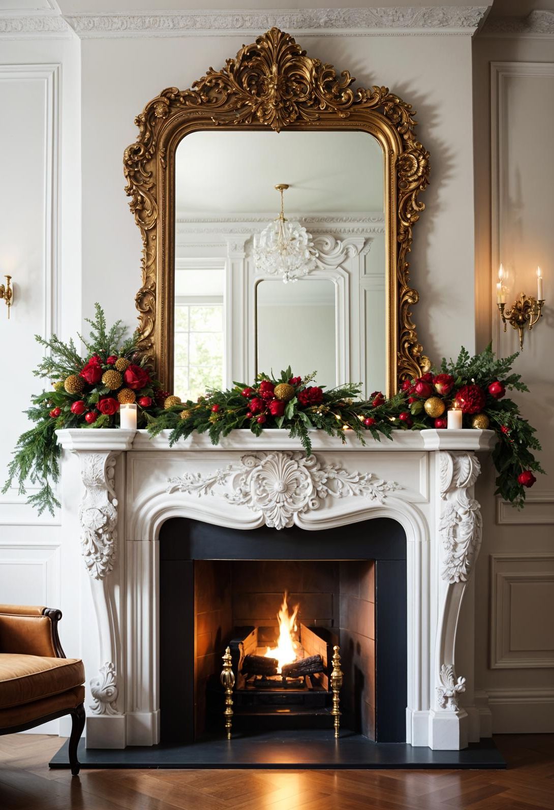 4. Festive Mirrors Enhance Mantels-0