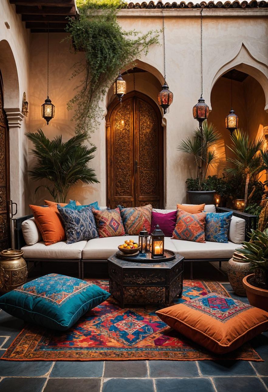 19 Trendy Patio Furniture Ideas for Chic Outdoor Spaces 4 1. Bohemian Patio Retreat Inspiration-1