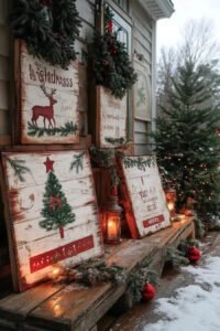 17. Festive Pallet Wood Signs 4