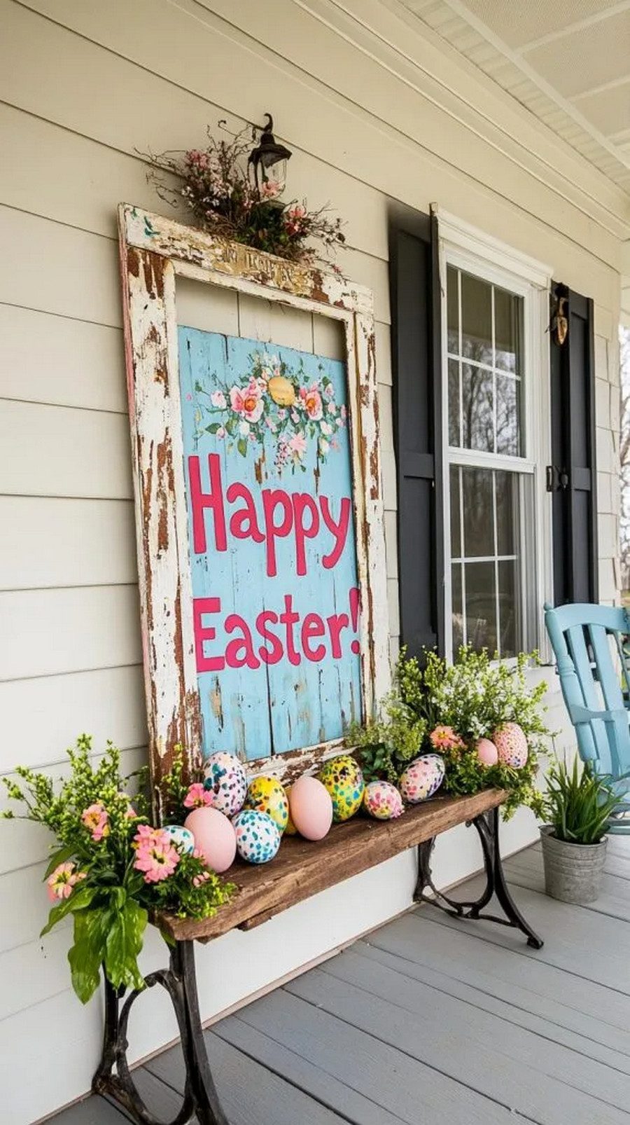 Whimsical Easter Window Frame Decor-1