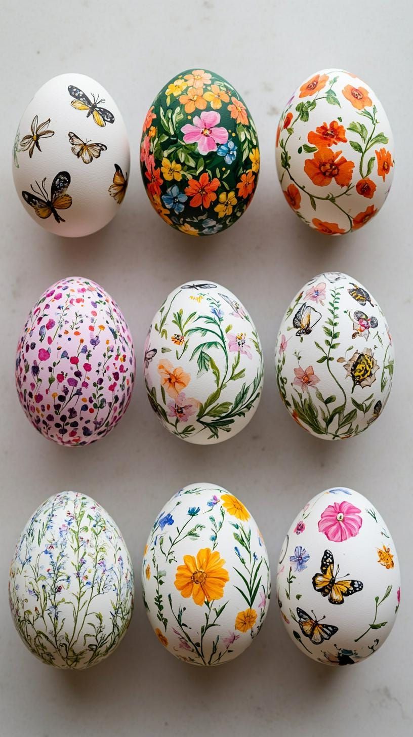 6. Colorful eggs with miniature spring illustrations-2