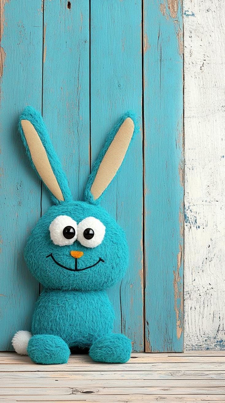 12. Blue bunny with fluffy cotton tail illustration-2