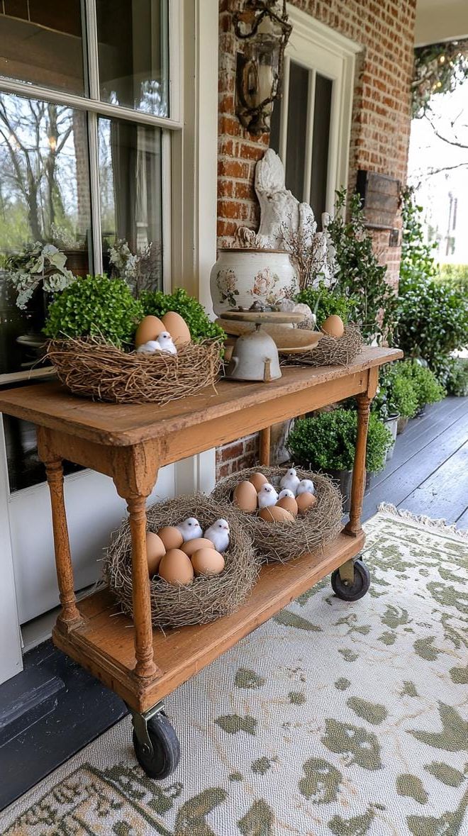 12. Vintage Easter Tea Cart Display-0