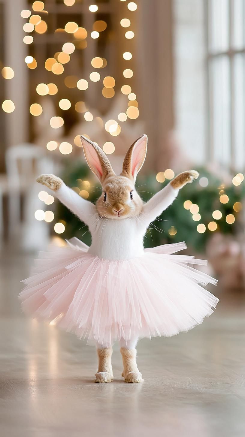 14. Ballerina bunny in soft pink tulle dress-2