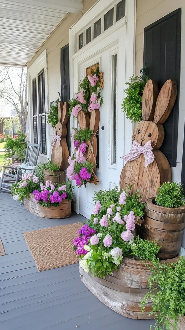 3. Reclaimed Wood Bunny Porch Decor-0