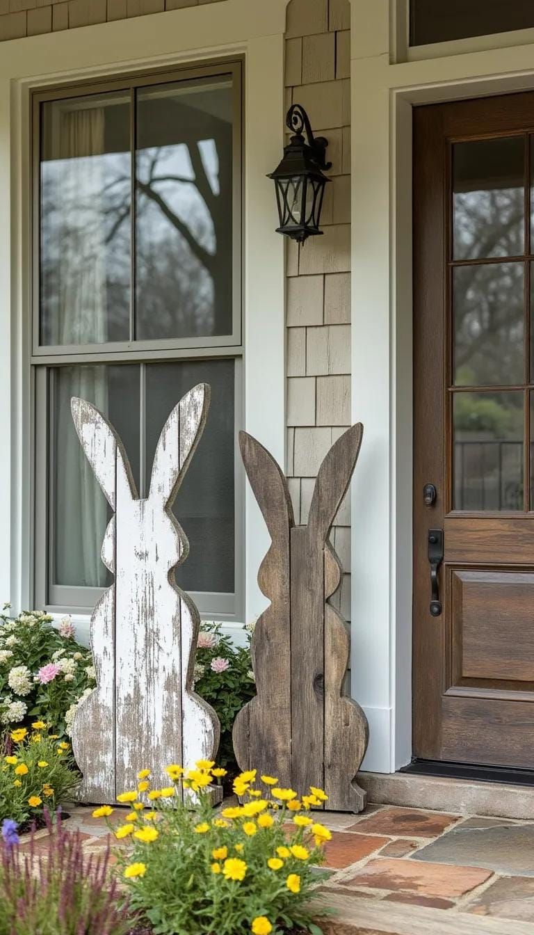 3. Reclaimed Wood Bunny Porch Decor-2