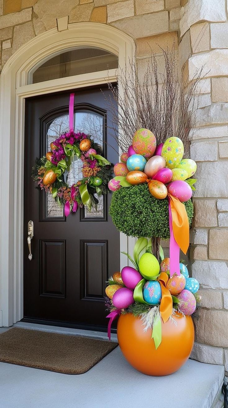 11. Elegant Easter Porch Topiary Showcase-1