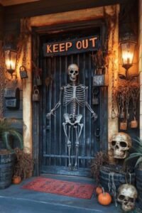 9. Spooky Metal Gate Decor Ideas 1